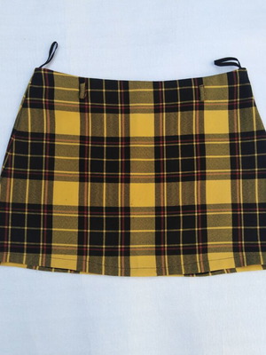 Plaid mini skirt like new, yellow and black, A-line