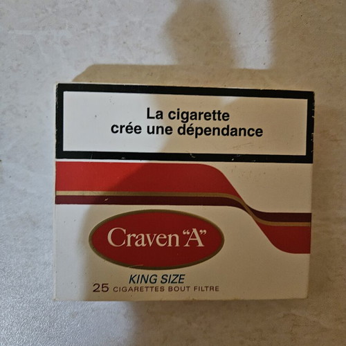 Craven "A" King Size 25 filter cigarettes vintage pack