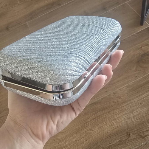 Clutch evening bag silver new