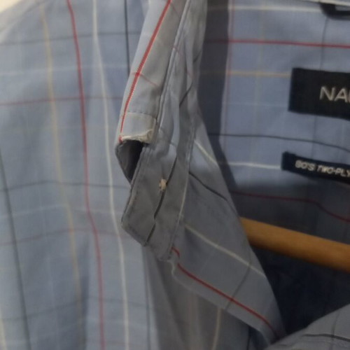 Nautica shirt used, size M, blue, collar wear only