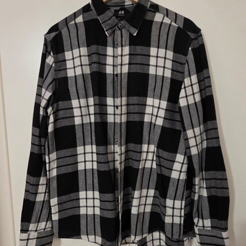 H&M Women's Checked Shirt Black and White like new, size L