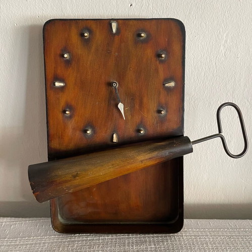 Wall clock used, metal open can design