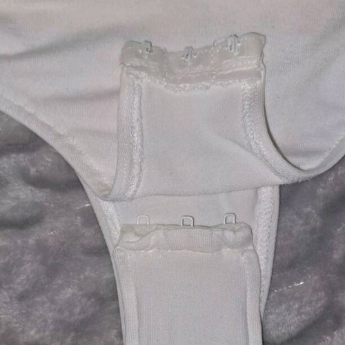AMA white bodysuit shirt like new with ruffles and elastic waist