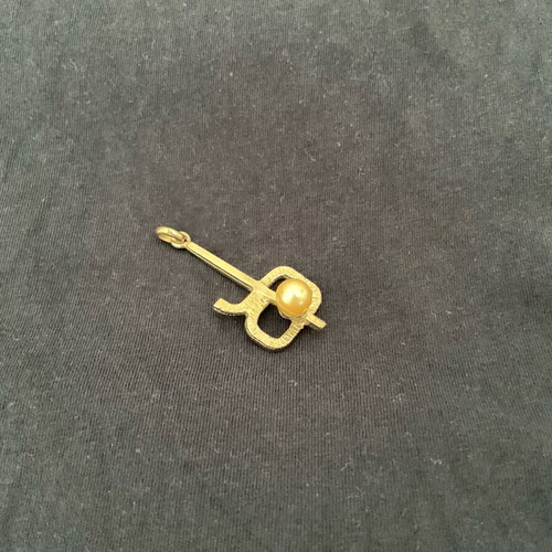 Pendentif stainless steel with pearl vintage 70s like new