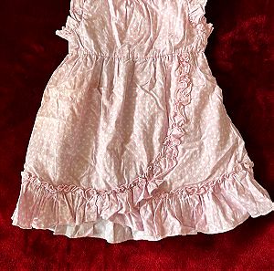 Βρεφικό παιδικο φόρεμα για κορίτσι 2 ετών 24 μηνών ροζ με λευκό πουά και επένδυση