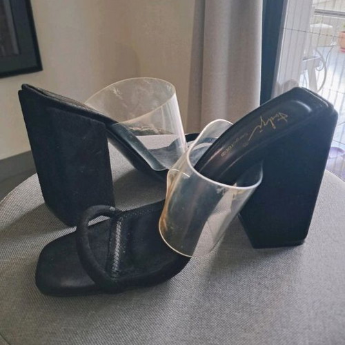 Sergio Todzi black mule with thick heel size 36 like new