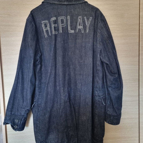 Replay men's denim coat XL like new, vintage blue