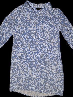 Pomodoro dress used, collar, white and blue, size L