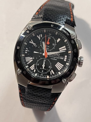 Seiko Sportura Chronograph 40mm used, black, full function except alarm