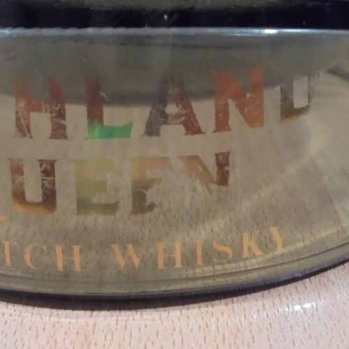 Highland Queen scotch whisky old promotional glass ashtray used