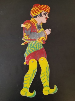 Karagiozis plastic figure used, authentic shadow theater