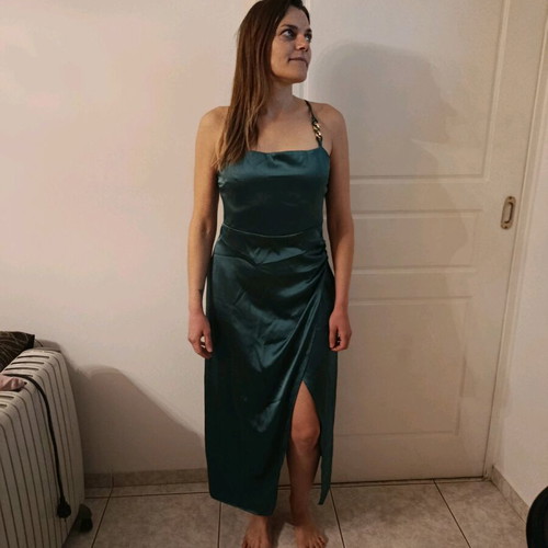 Zara dress green with gold details size M new