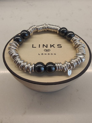 Links of London Sweetie Bracelet S925 Sterling Silver with Hematite