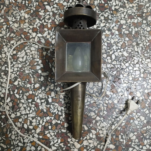 Vintage wall lantern made of brass used, made in India