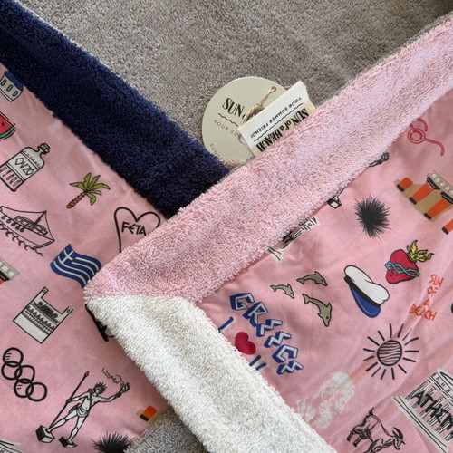 Sun of a Beach Greek Lover Hooded Baby Towel Swaddle Blanket brand new
