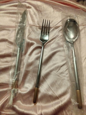 Villeroy & Boch Ella Gold plated cutlery set 3pcs new