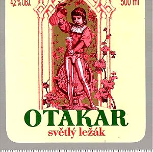 Czech Republic Beer Label Mestansky Pivovar OTAKAR unused