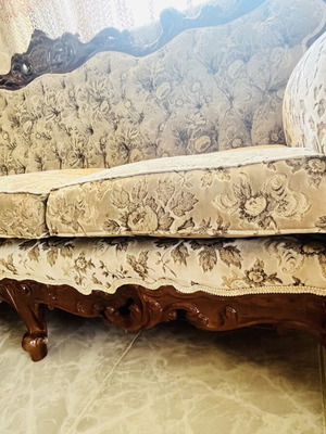 Καναπές Louis XV μεταχειρισμένος, χειροποίητος καρυδιά, κλασικός σχεδιασμός