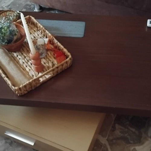 Corner sofa bed with storage and coffee table used