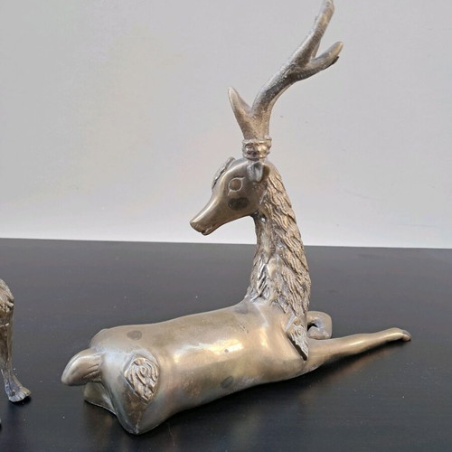 Handmade brass deer like new, solid brass