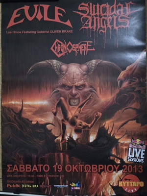 Evile-Suicidal Angels Concert Poster like new, 68cm x 48cm