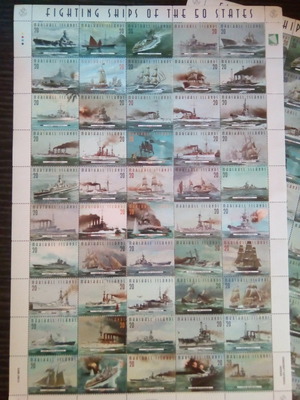 Sheet of 50 Fighting Ships of the 50 States stamps new