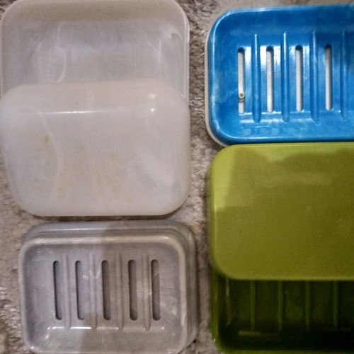 Soap cases, 4 pieces, like new, two with lids