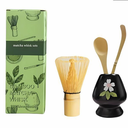 Matcha Tea Set New with Bamboo Whisk, Ceramic Bowl and Spoon