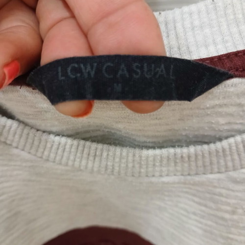 Men's gray and burgundy LGW Casual shirt size M like new