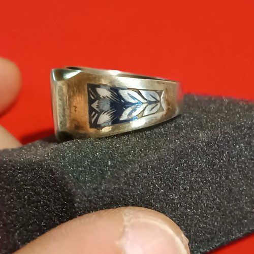 Antique Russian Silver Ring 875 Mark With Gilded Coating Like New