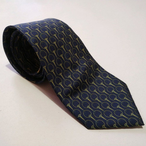 Fabergé silk tie 100% blue like new with gold pattern