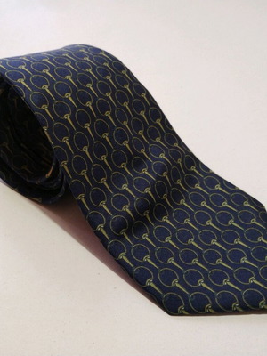 Fabergé silk tie 100% blue like new with gold pattern