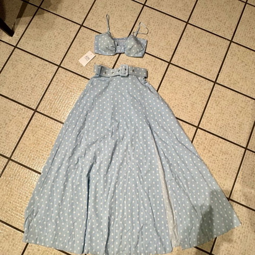 Skirt with top set new, size small, turquoise
