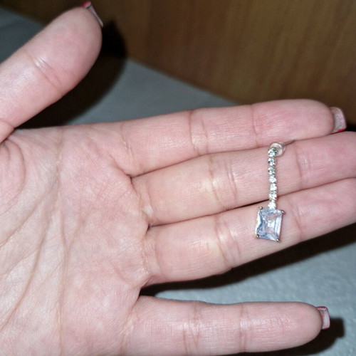 Fos screw earrings dangling like new, silver