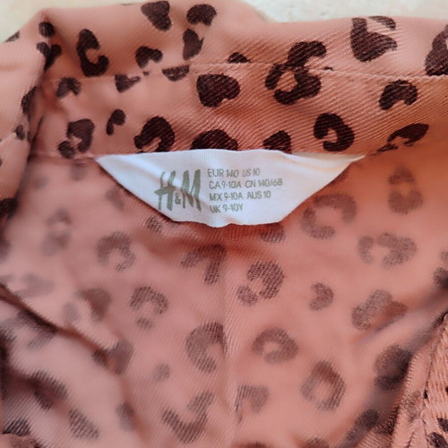 H&M Leopard Shirt Dress like new, cotton, sizes 128-140 cm