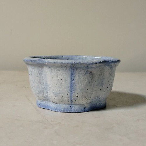Handmade cement flowerpot with retro vintage design, new