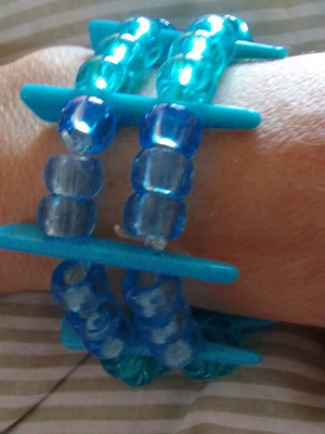 Handmade double bracelet with beads and bone designs elastic new
