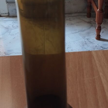 Swedish vase with double glass technique, amber color, like new