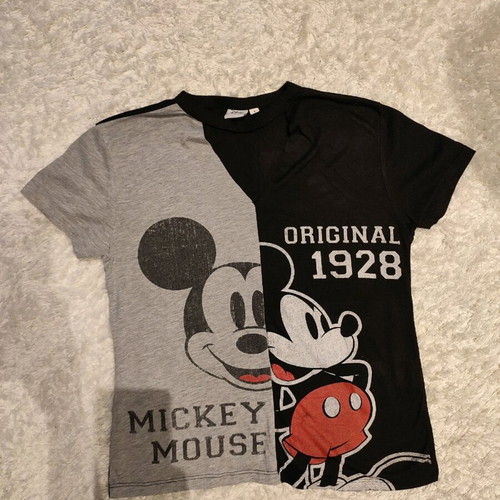 Tally Weijl women's T-shirt with Mickey Mouse S like new, black and gray