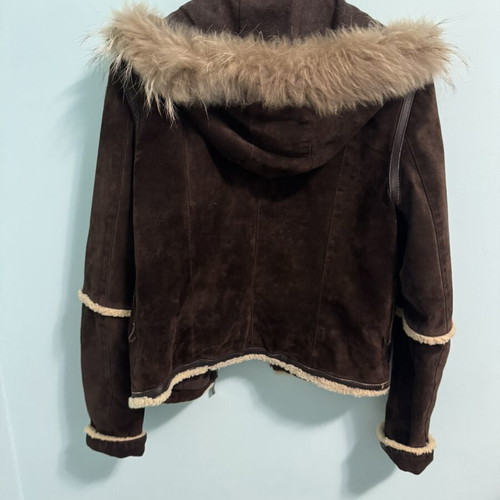 Toi&moi Genuine Leather Jacket used, suede with fur and sherpa, size M