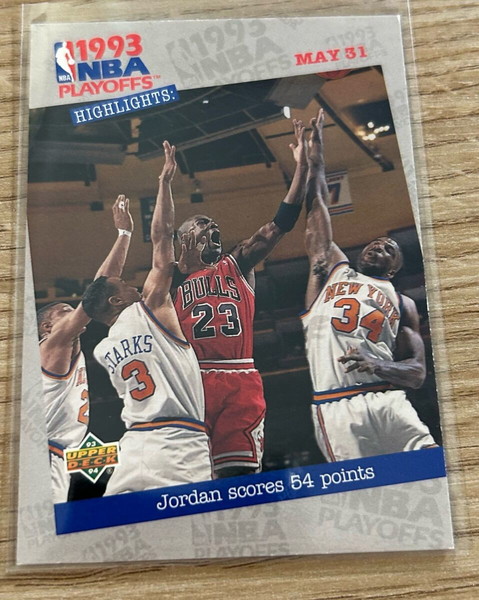 Κάρτα Michael Jordan Chicago Bulls scores 54 points NBA Playoffs Upper Deck 1993-94
