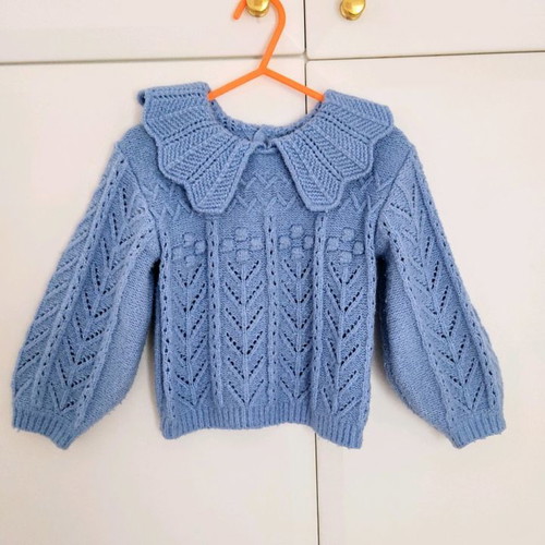 Primark knitted pullover for 9-12 months with large collar and puff sleeves