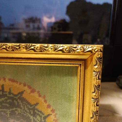 Christ Embroidery in Frame like new 42cm x 26cm