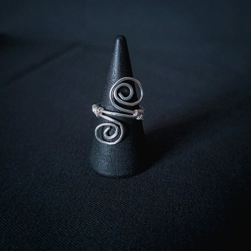 Spiral ring new, handmade forged with 925 silver