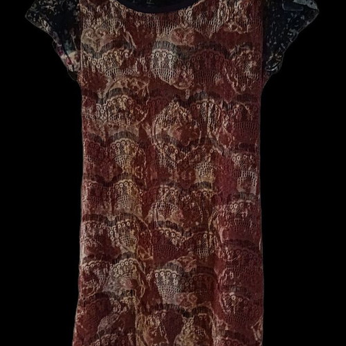 Custo Barcelona mini dress like new, party lace with printed fabric