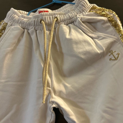 Marine spring sweatpants for girls like new, white, size 7-8 years