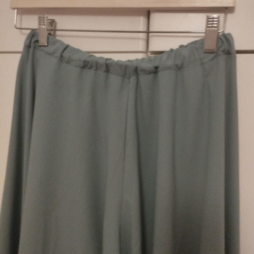 Pleated zip culottes L-XL turquoise, like new, high-quality fabric