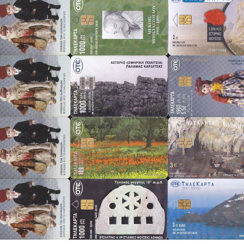 Greek phone cards used, set of 60 pieces, SET.8