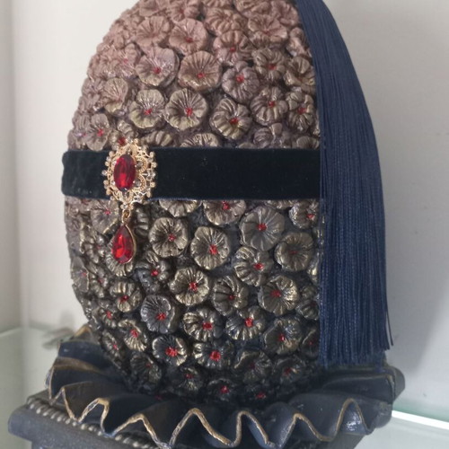 Easter egg handmade ceramic with Degoupage technique new