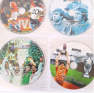 Διάφορα ποδοσφαιρικά γεγονότα.5 DVD Euro 1996, Βραζιλία - Ελλαδα 0-0, η ιστορία του champions League, Euro finals 1960-2000,Η ιστορία του ευρωπαϊκού πρωταθλήματος.